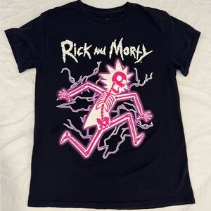 Rick and Morty Black and Pink T-Shirt, Small